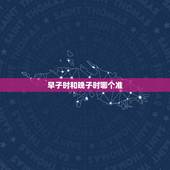 早子时和晚子时哪个准，早晚子时的正确排八字