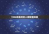 1986年属虎的人婚配查询表，1986年12月24属虎的人婚配表