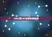 1992和1978年的婚配吗，1992年女属猴人和1978年男属马合不