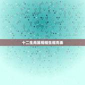十二生肖属相相生相克表，十二生肖更佳婚配表