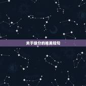 关于缘分的唯美短句，缘分的句子唯美短句子