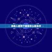 其他人都有个属相怎么取名字，请人帮忙取个名字