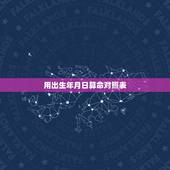 用出生年月日算命对照表，生辰八字对照表格