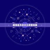 属相金木水火土命查询表，我想知道五行金木水火土，怎么算每个人是属什么命