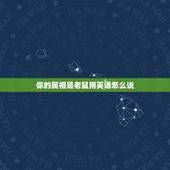 你的属相是老鼠用英语怎么说，老鼠用英语怎么说