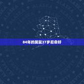 84年的属鼠37岁后命好，1984年属鼠是什么命
