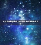 忘记苹果锁屏密码10秒解决 手机万能开锁方法