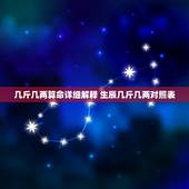 几斤几两算命详细解释 生辰几斤几两对照表