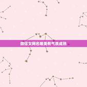 微信女网名唯美有气质成熟，微信网名女生简单气质成熟
