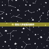 四柱八字排盘详解析，免费四柱八字排盘详解？