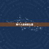 两个人合财怎么算，合财是什么意思