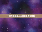 十二月生属羊人心地善良男女婚配，属羊的最佳配偶生肖是什么