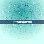 十二生肖龙能婚配牛吗，属相女龙和男牛属相相配吗？