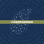 94年属狗男生最佳婚配表，94属狗的和什么属相最配