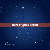 真正免费八字终身详批四柱，个人命盘详解免费版