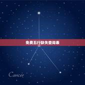 免费五行缺失查询表 免费测试自己五行缺什么