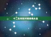 十二生肖配对姻缘表大全，十二生肖男女婚配表