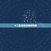 十二生肖排行顺序列表，十二生肖排行
