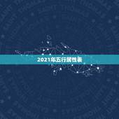 2021年五行属性表，2021是什么年什么属性