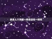 很多人八字都一样命运也一样吗，八字相同的人命运也相同吗？请详细告诉我