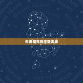 夫妻相克相生查询表，如何化解夫妻相克