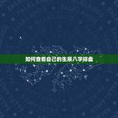 如何查看自己的生辰八字排盘，怎么看生辰八字？