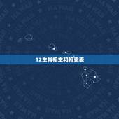 12生肖相生和相克表，12生肖相生与相克表