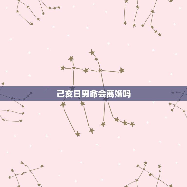 己亥日男命会离婚吗  第1张