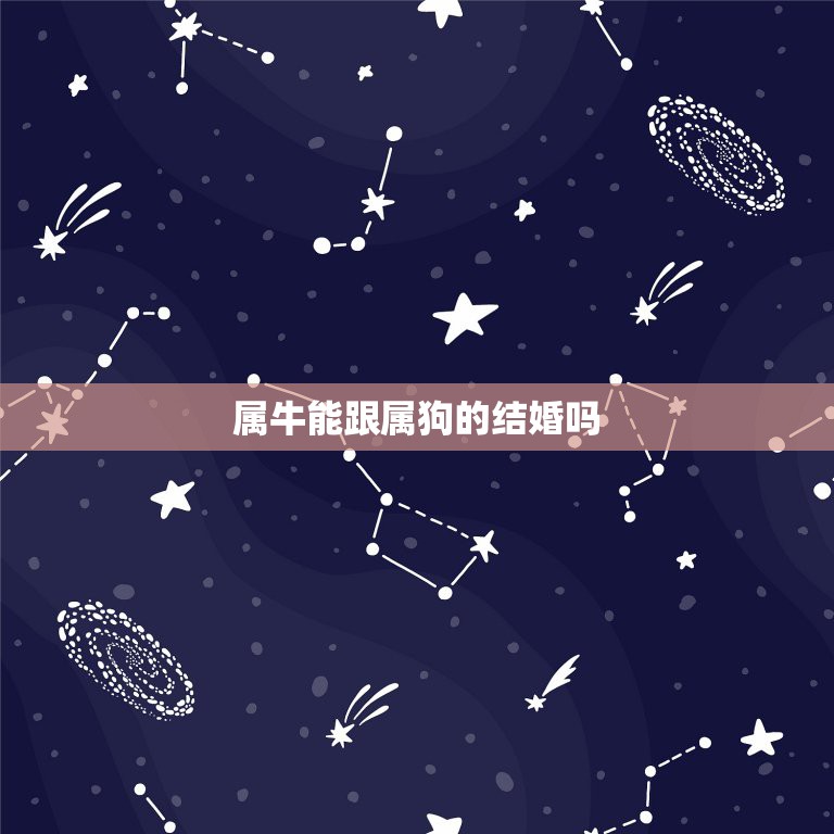 属牛能跟属狗的结婚吗，那么属牛的和属狗的结婚家庭会怎样  第1张