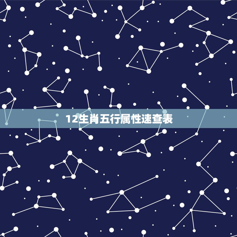 12生肖五行属性速查表，十二生肖中五行属金木水火土各代表什么？  第1张
