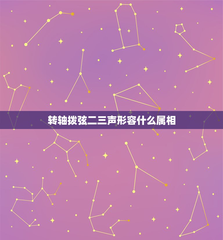 转轴拨弦二三声形容什么属相，&#8221;转轴拔弦二三声&#8221;生肖是什么  第1张