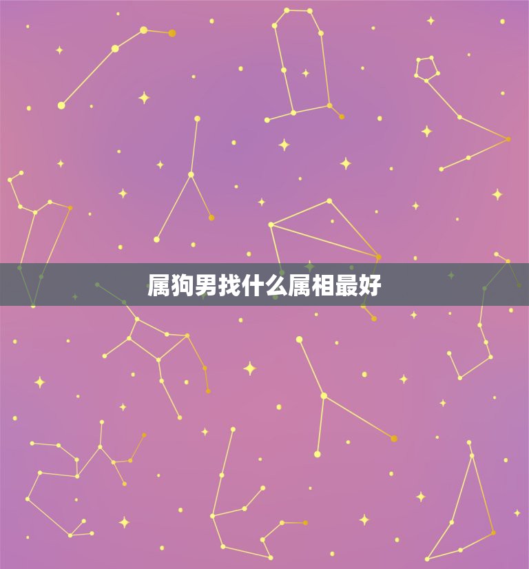 属狗男找什么属相最好，属狗男的和什么属相最配  第1张