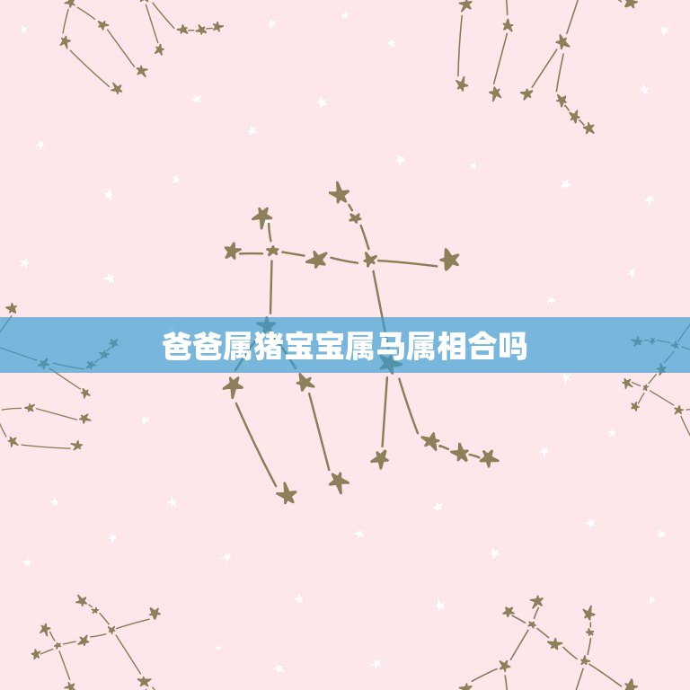 爸爸属猪宝宝属马属相合吗，属马的跟什么属相犯冲  第1张
