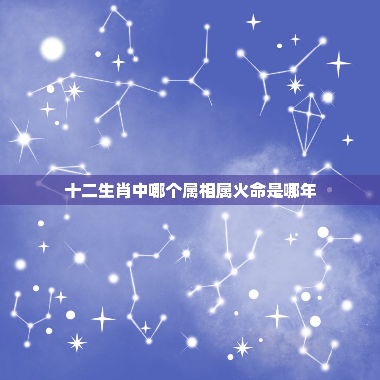 十二生肖中哪个属相属火命是哪年，十二生肖出生年份分别是哪一年  第1张