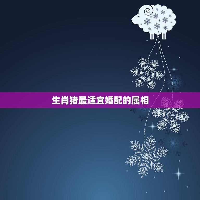 生肖猪最适宜婚配的属相，和猪生肖最适合结婚的是哪个生肖  第1张