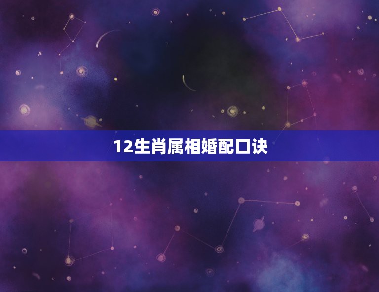 12生肖属相婚配口诀，十二生肖与地支配对  第1张