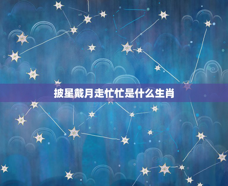 披星戴月走忙忙是什么生肖，披星戴月走忙忙，一一初醒十未醒猜一生肖  第1张