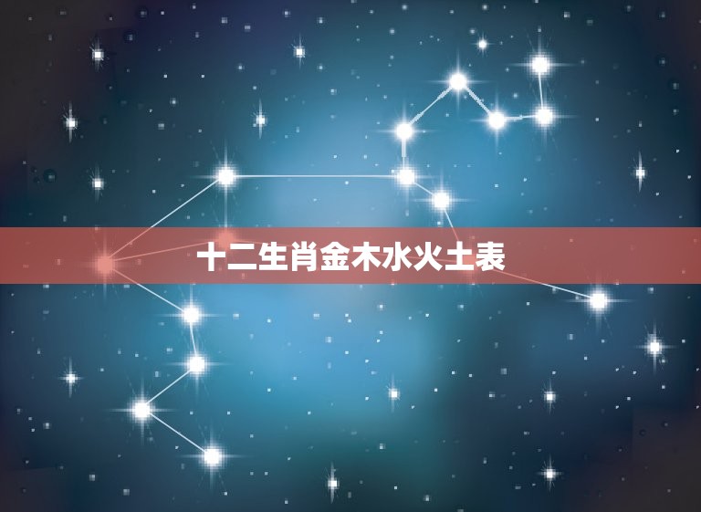 十二生肖金木水火土表(十二生肖五行属性全介绍)  第1张