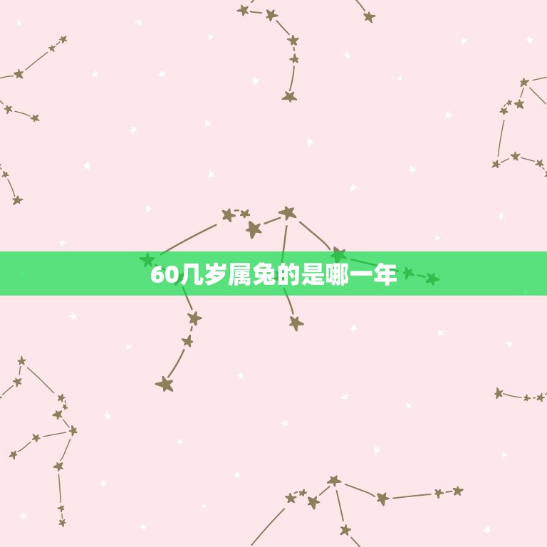 60几岁属兔的是哪一年(属兔人的生肖年份查询)