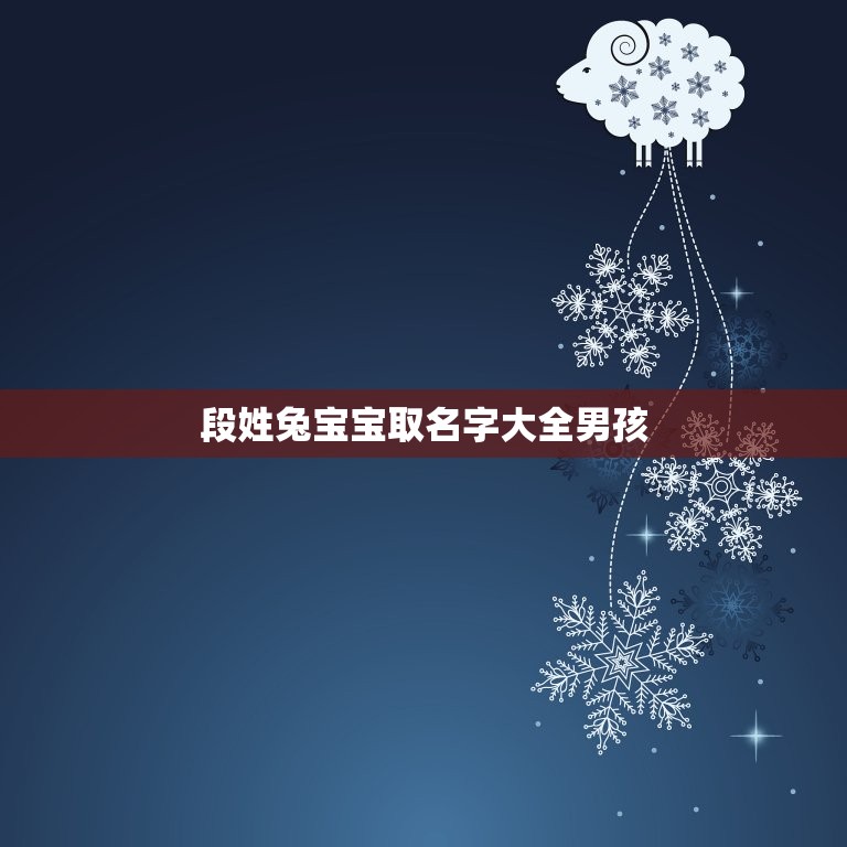 段姓兔宝宝取名字大全男孩(精选段姓男孩名字大全)