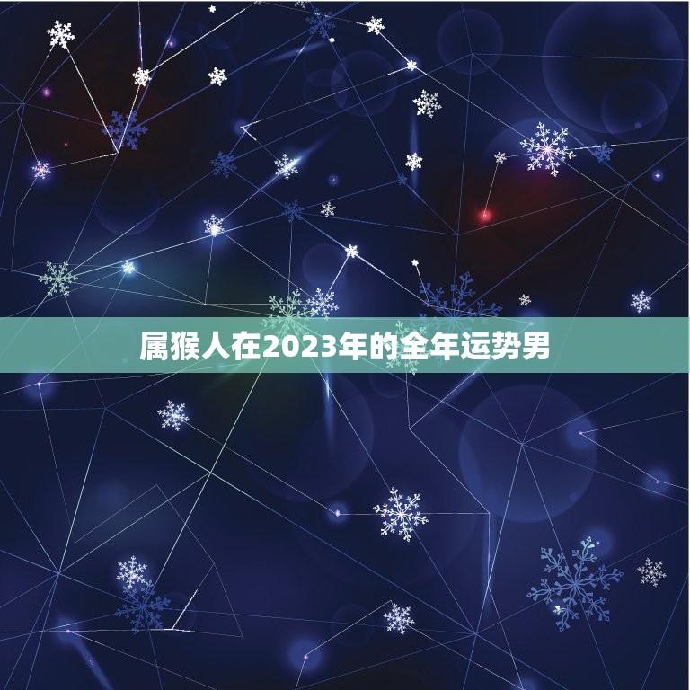 属猴人在2023年的全年运势男(财运亨通事业顺利)  第1张