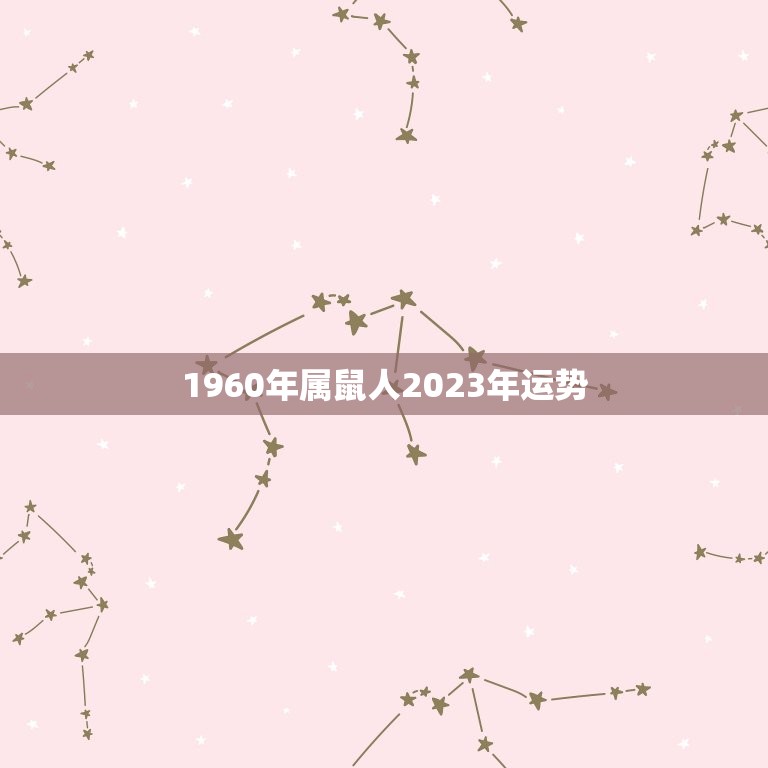 1960年属鼠人2023年运势(喜迎事业新高峰)  第1张