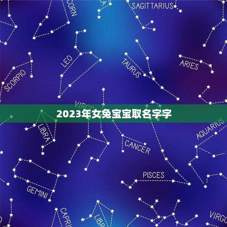 2023年女兔宝宝取名字字(如何选择)