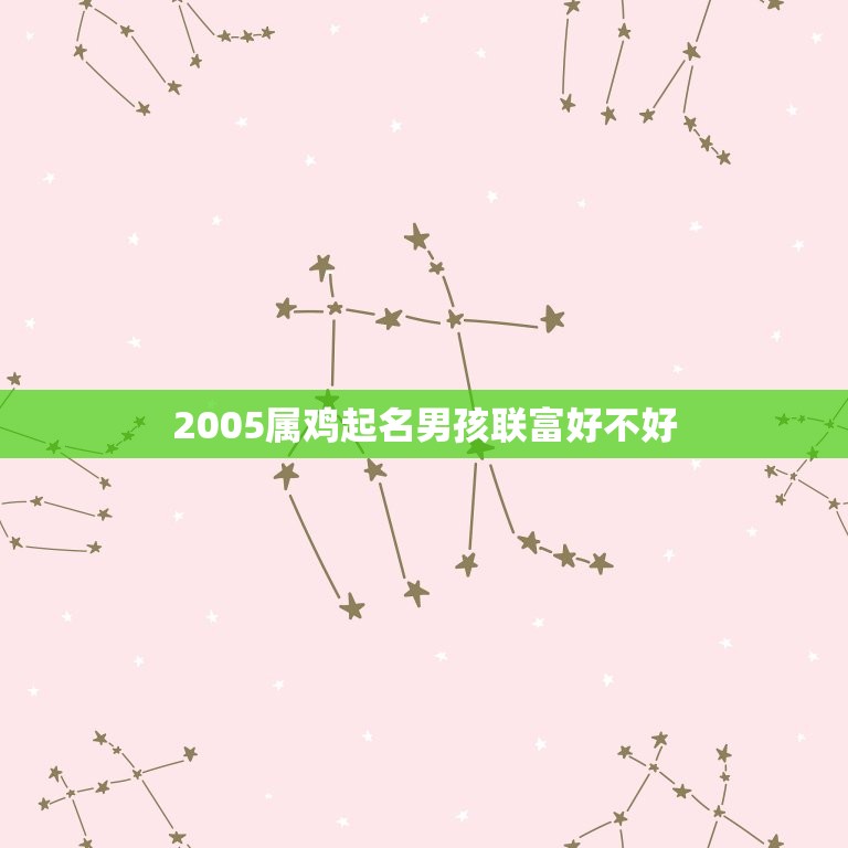 2005属鸡起名男孩联富好不好(如何为2005属鸡男孩取名联富是否适合)  第1张