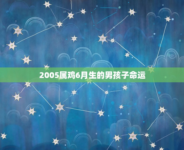 2005属鸡6月生的男孩子命运(未来前途如何)
