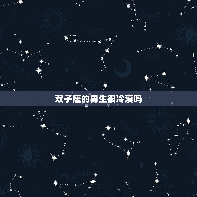 双子座的男生很冷漠吗(介绍双子男的情感世界)  第3张