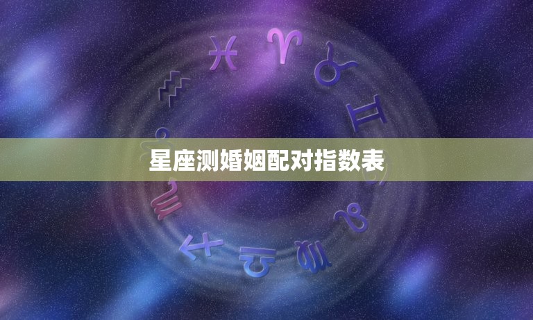 星座测婚姻配对指数表(如何预测你的婚姻成功率)  第3张