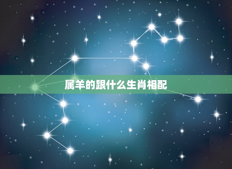 属羊的跟什么生肖相配(配对大介绍)  第3张