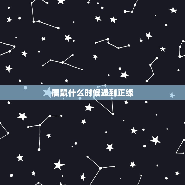 属鼠什么时候遇到正缘(寻找真爱的时机)  第3张