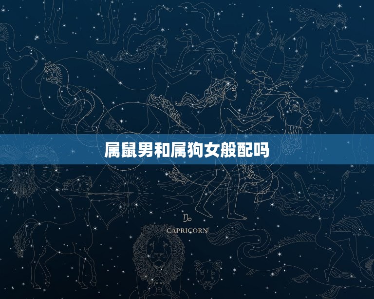 属鼠男和属狗女般配吗(星座配对分析)  第3张